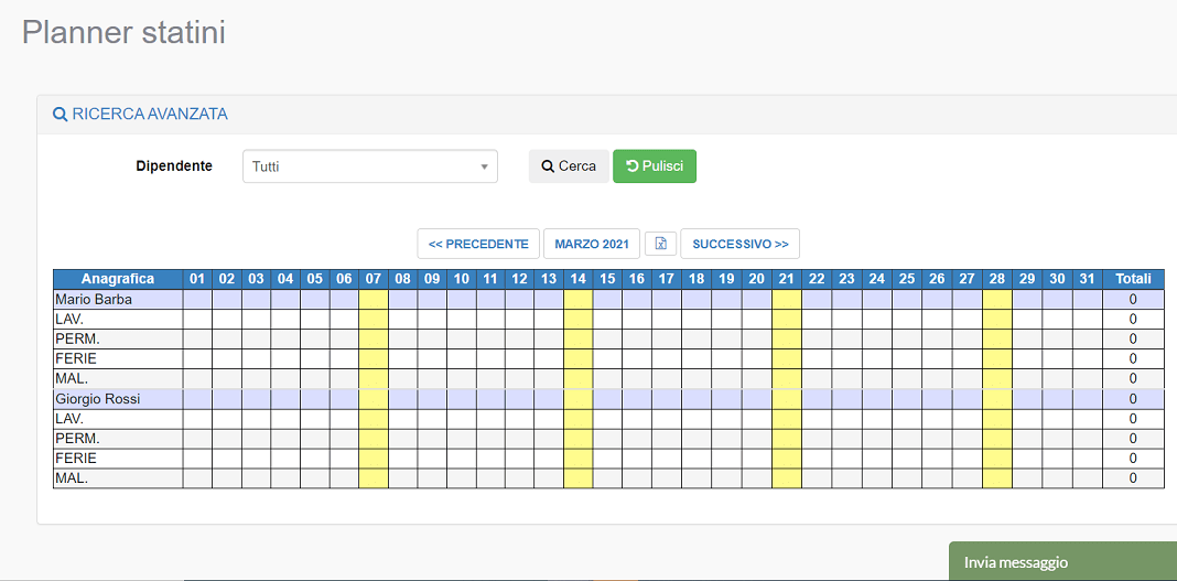 planner dipendenti